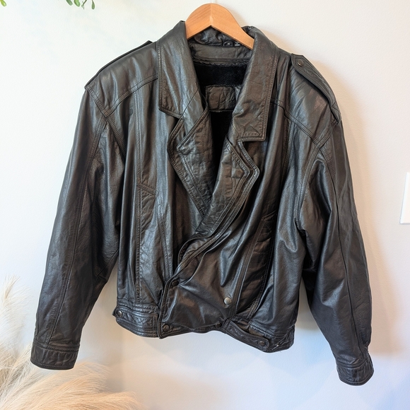 J. Elkins Alamo Uomo Black Leather Jacket Medium C1-1008 - Picture 1 of 13
